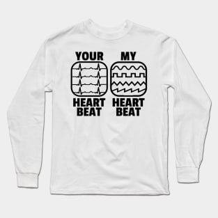 Funny Analog Synthesizer Heartbeat Waveforms ADSR Long Sleeve T-Shirt